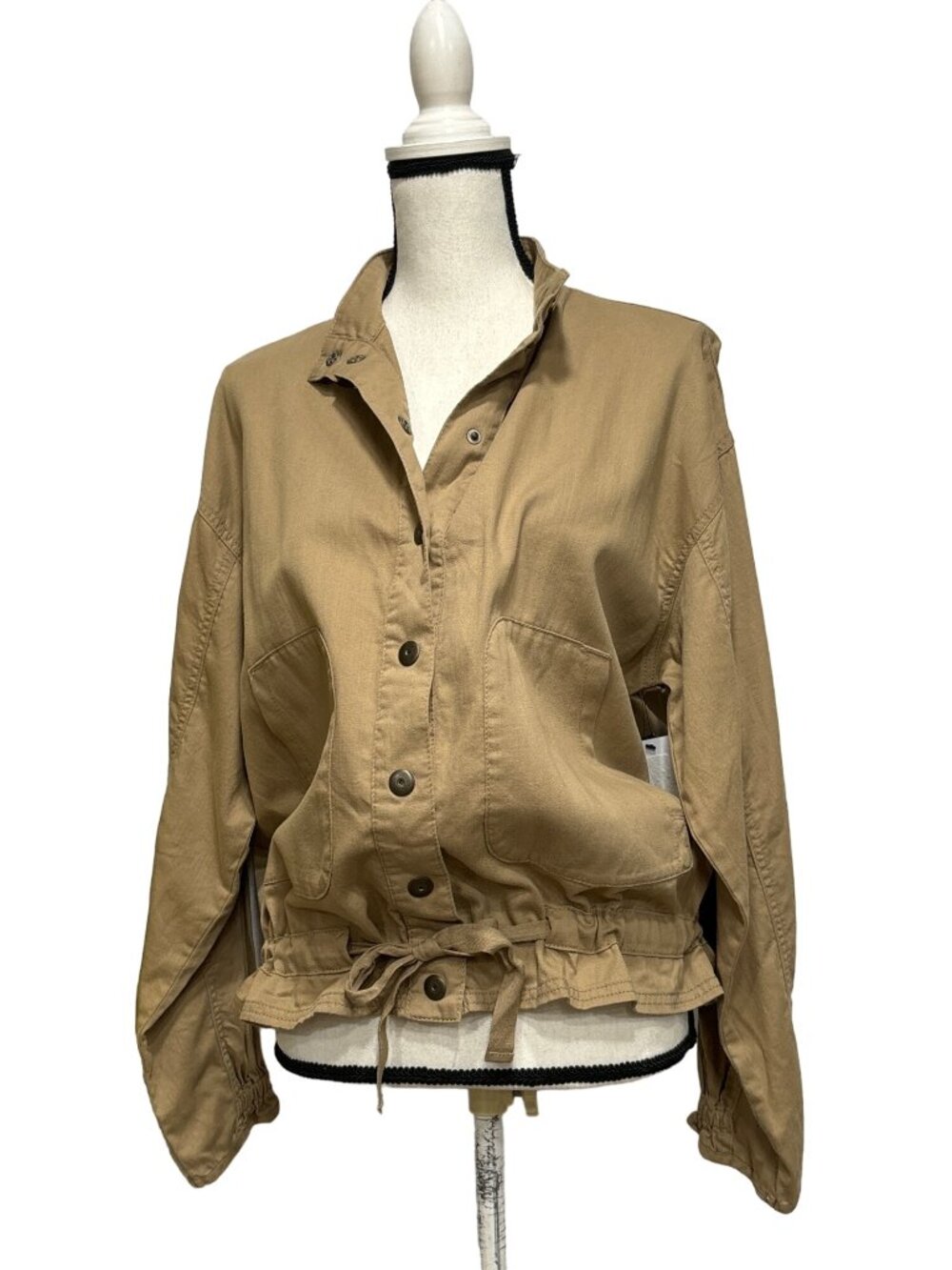 Supplies by Unionbay women’s Stand Collar, Tie Hemline  Jacket, Khaki, M